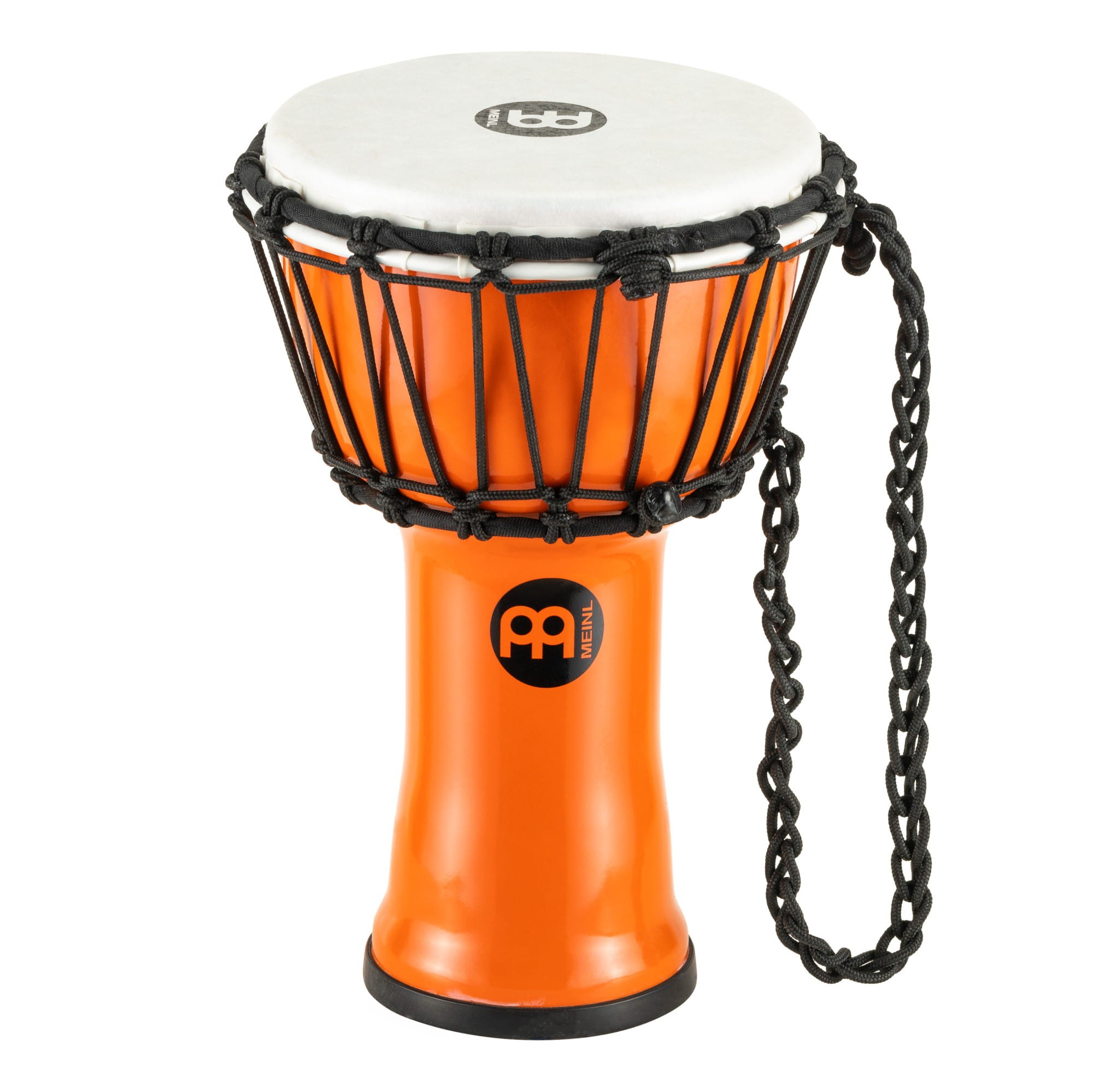 Pomarańczowe djembe o średnicy 17,5 cm i wysokości 31 cm do gry plenerowej