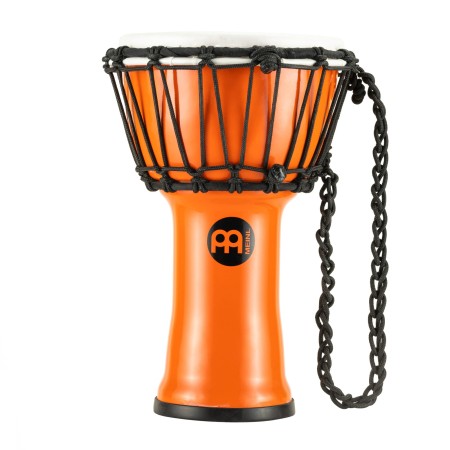Widok na korpus i naciąg syntetycznego djembe pomarańczowego 7 cali