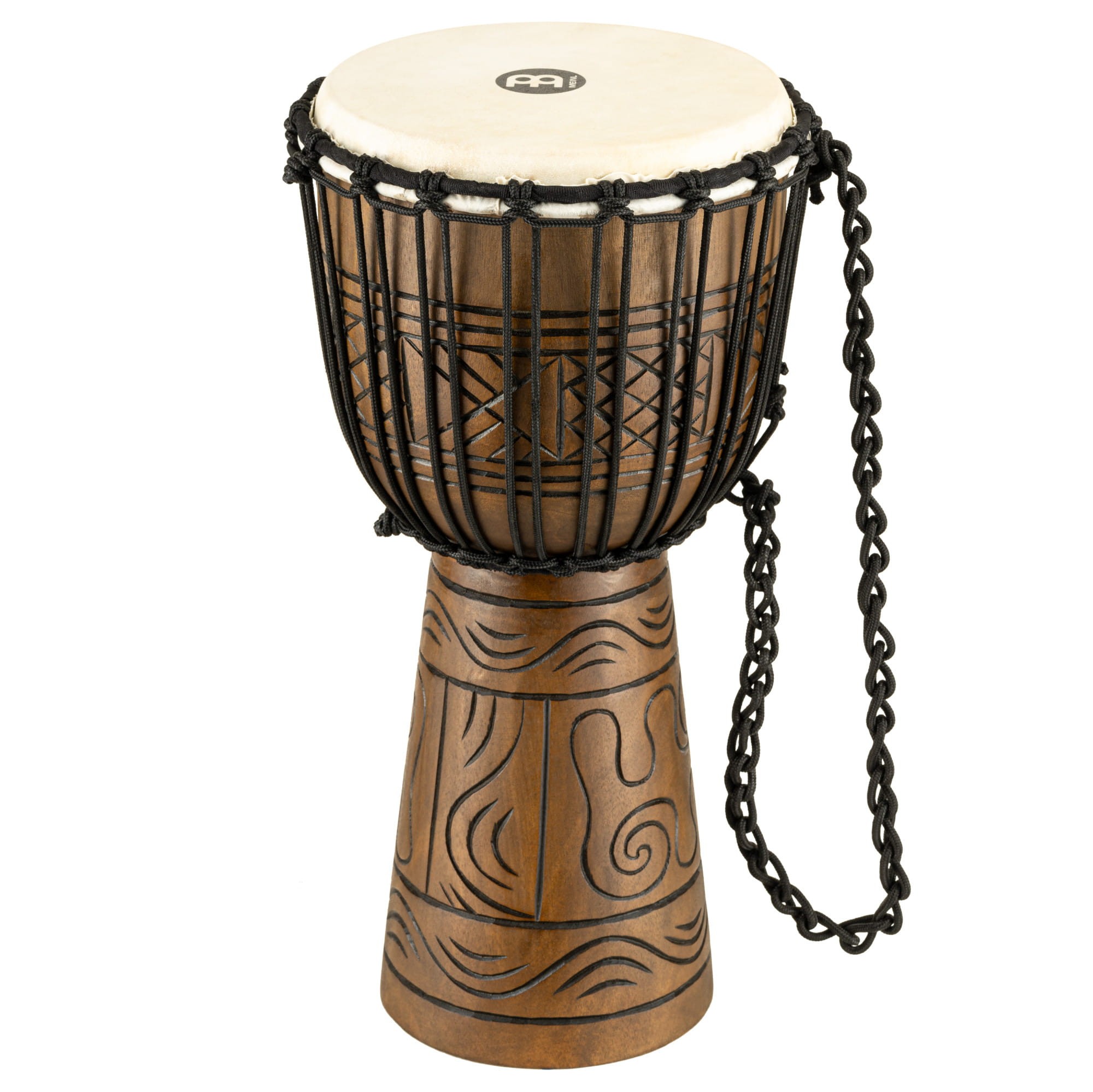 Bęben djembe 10 cali z mahoniu, widok z przodu