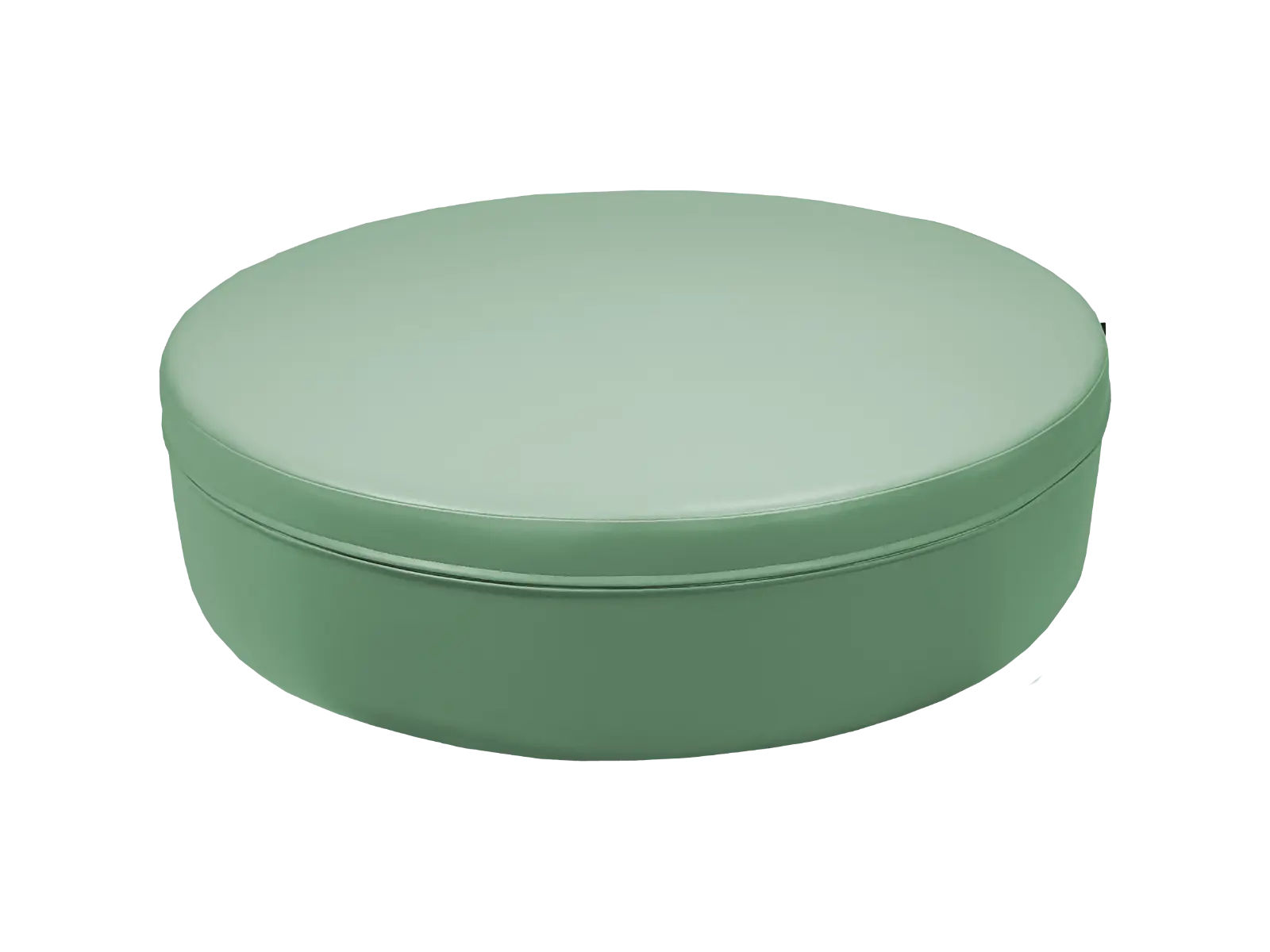 Okrągła pufa-stolik 90 cm x 45 cm — drewniana konstrukcja, pianka poliuretanowa, pokrowiec z powłoką PCV