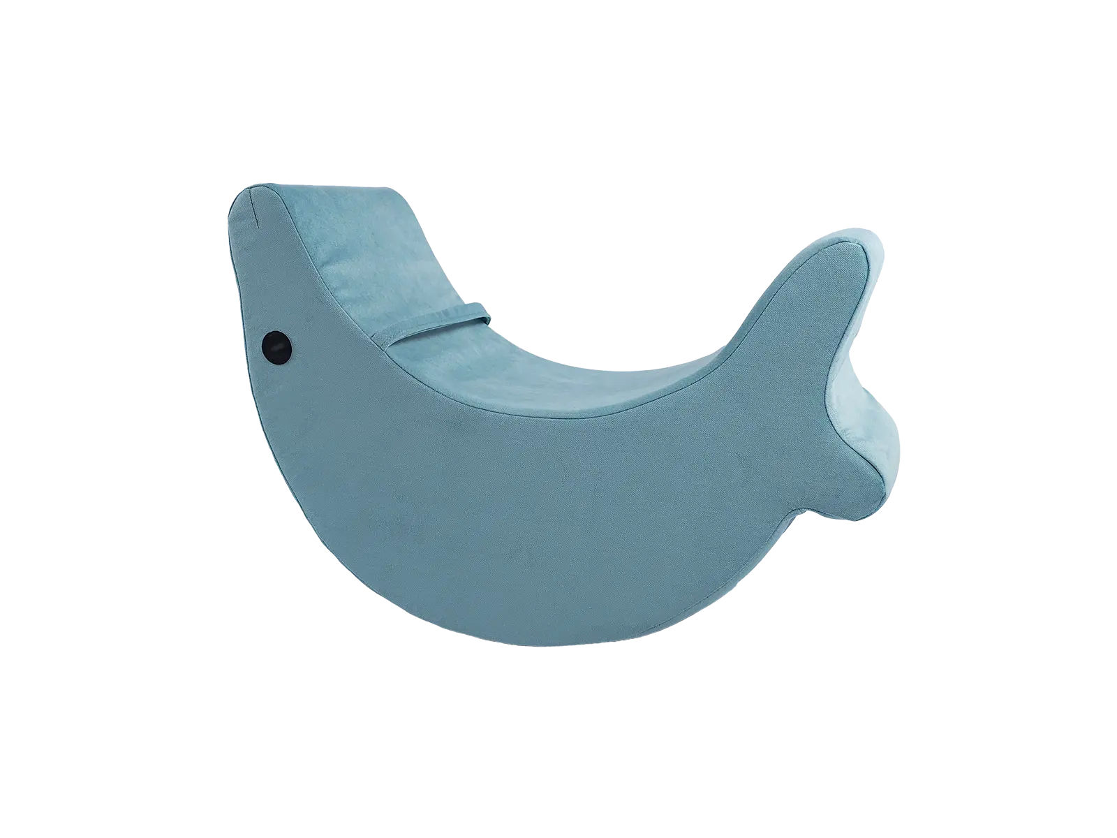 Bujak Delfin widok z przodu — welurowy pokrowiec AMORE, pastelowe kolory i wymiary 65x25x45cm