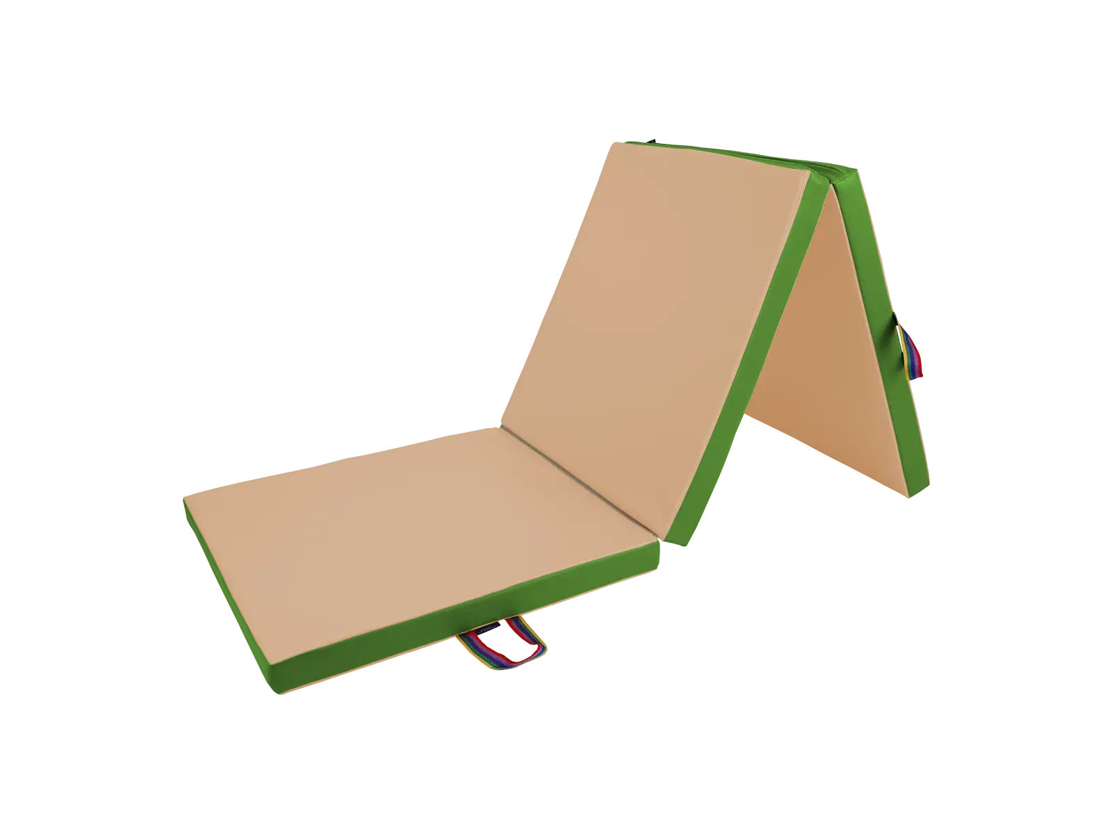 Widok z góry: materac rehabilitacyjny trzyczęściowy 200 x 88 x 5 cm rozłożony płasko, neutralny kolor