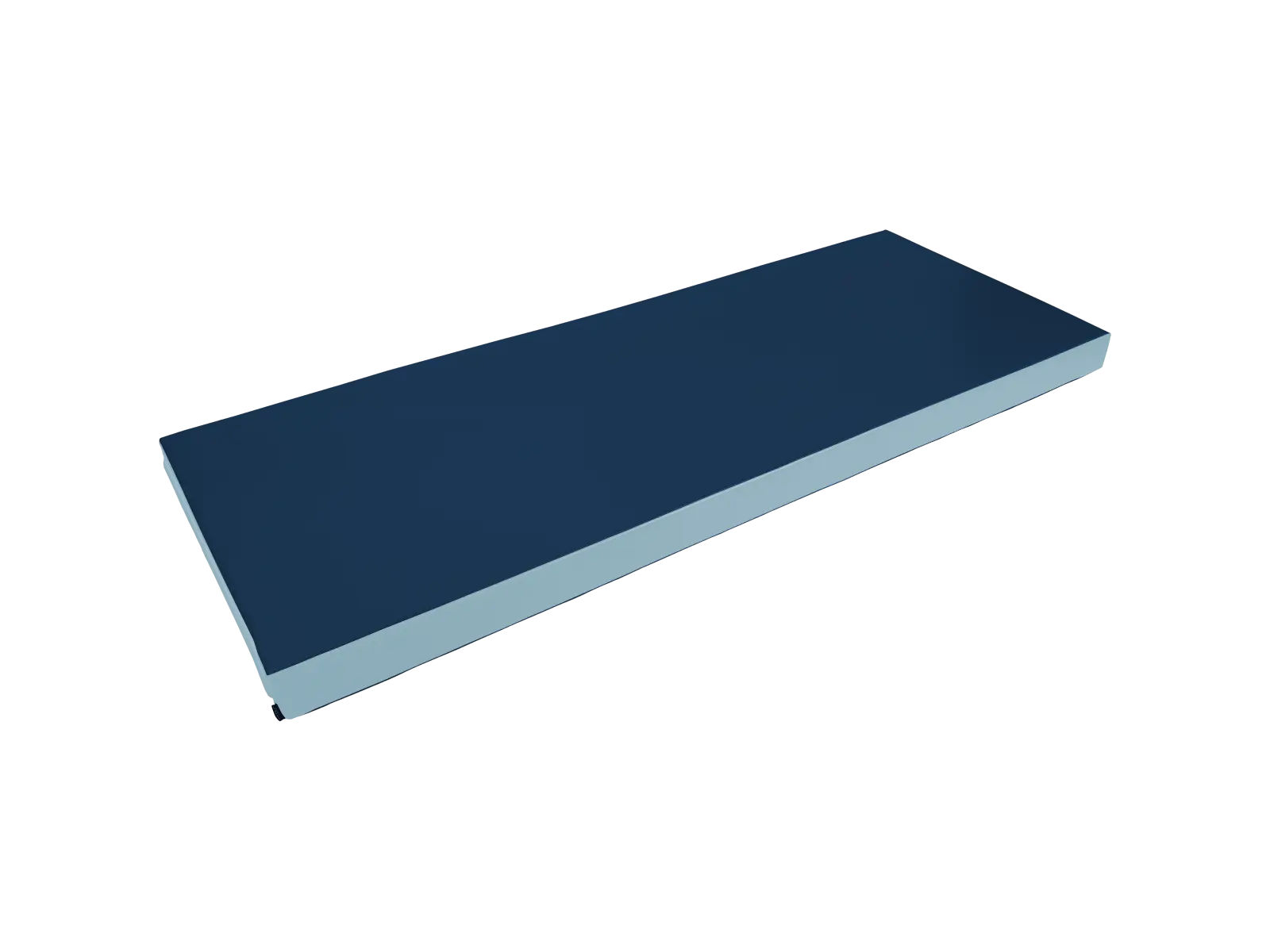 Materac rehabilitacyjny 180 x 60 x 10 cm — widok poziomy i tekstura tapicerki, przykład zastosowania w gabinecie fizjoterapeutycznym