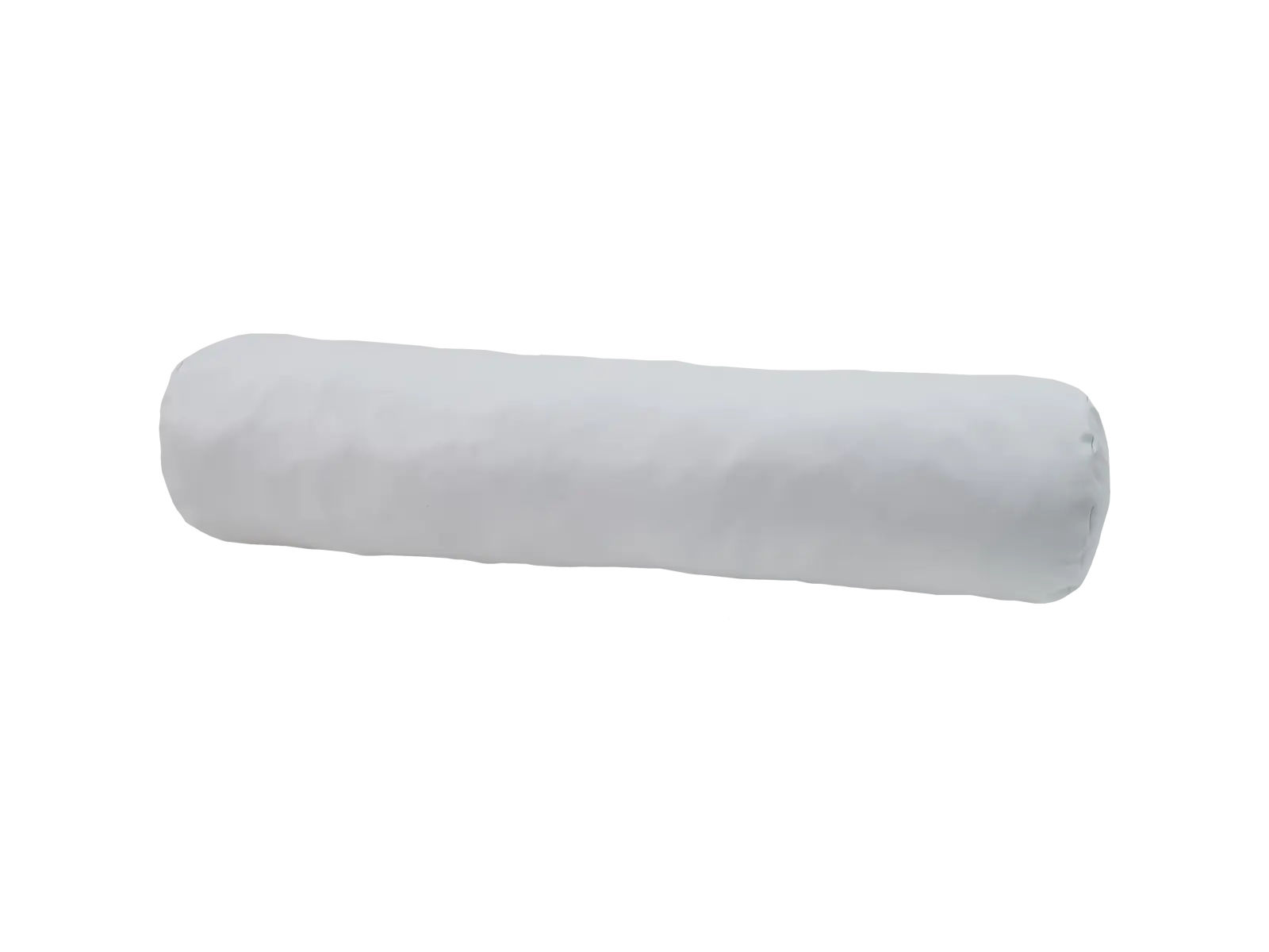 Wałek-poduszka 20×80 cm w białym kolorze, widok z boku i teksturowana powłoka PCV ułatwiająca czyszczenie