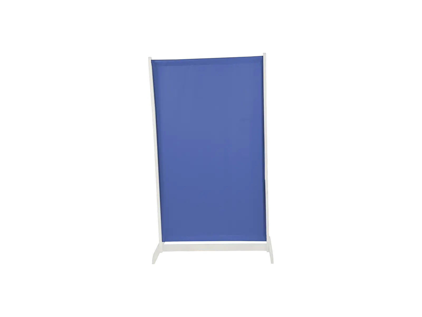 Parawan wysoki z białą ramą, widok z przodu; stelaż z drewna bukowego, tkanina mikrofaza, wymiary 92 x 39,5 x 154 cm