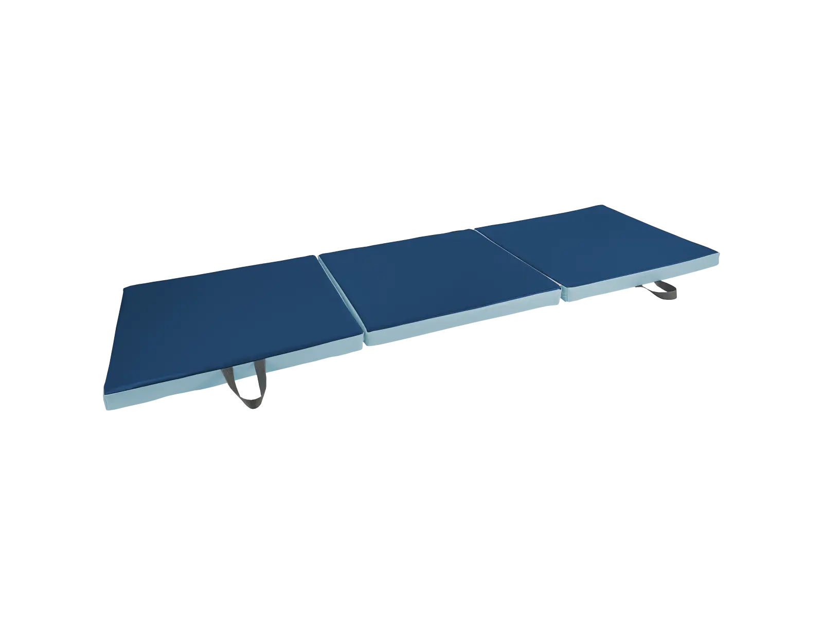 Rozłożony materac rehabilitacyjny 180 x 60 x 5 cm używany podczas ćwiczeń fizjoterapeutycznych, pokaz szczegółów przeszyć