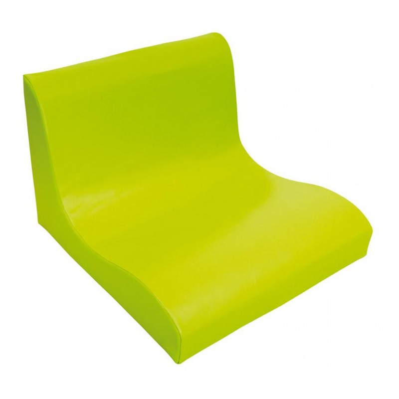 Widok ogólny zielonego fotela SOFT Relax dla 2 dzieci, pokazujący kształt i proporcje 80×80 cm, plik 300x300