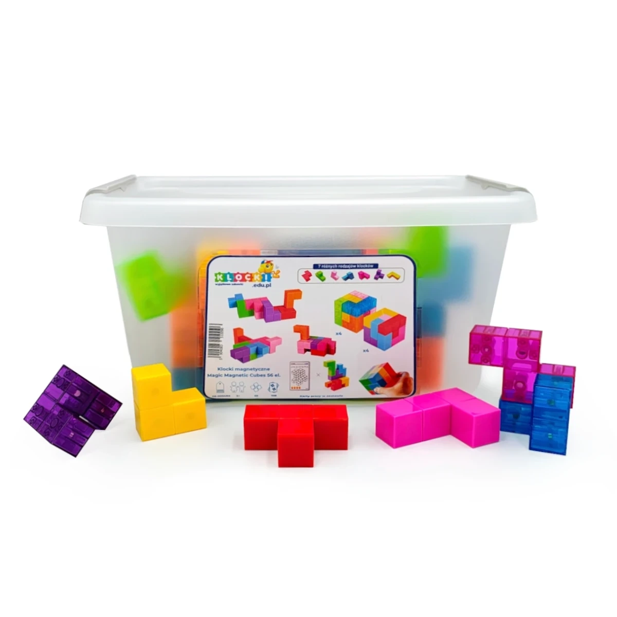 Magnetic Cubes - elementy ułożone w kilka figur konstrukcyjnych