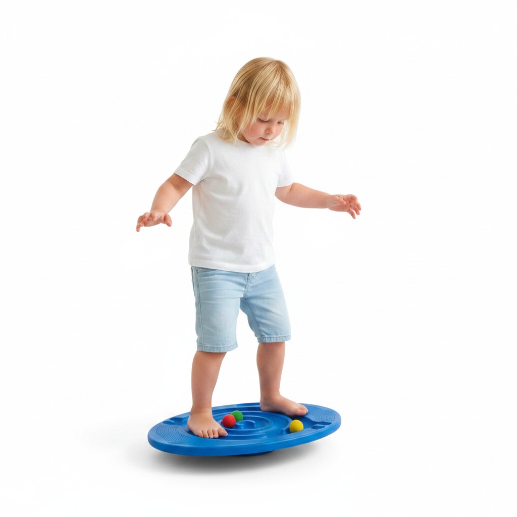 Balance-board trener równowagi z labiryntem i kulkami na stabilnej plastikowej podstawie