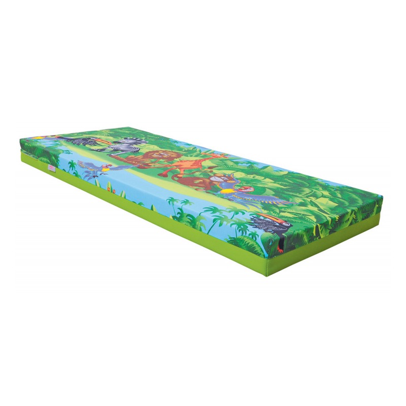 Materac i leżanka 2w1 60 x 140 cm — widok produktu z bawełnianym wierzchem i spodem z ekoskóry, prezentacja leżanki
