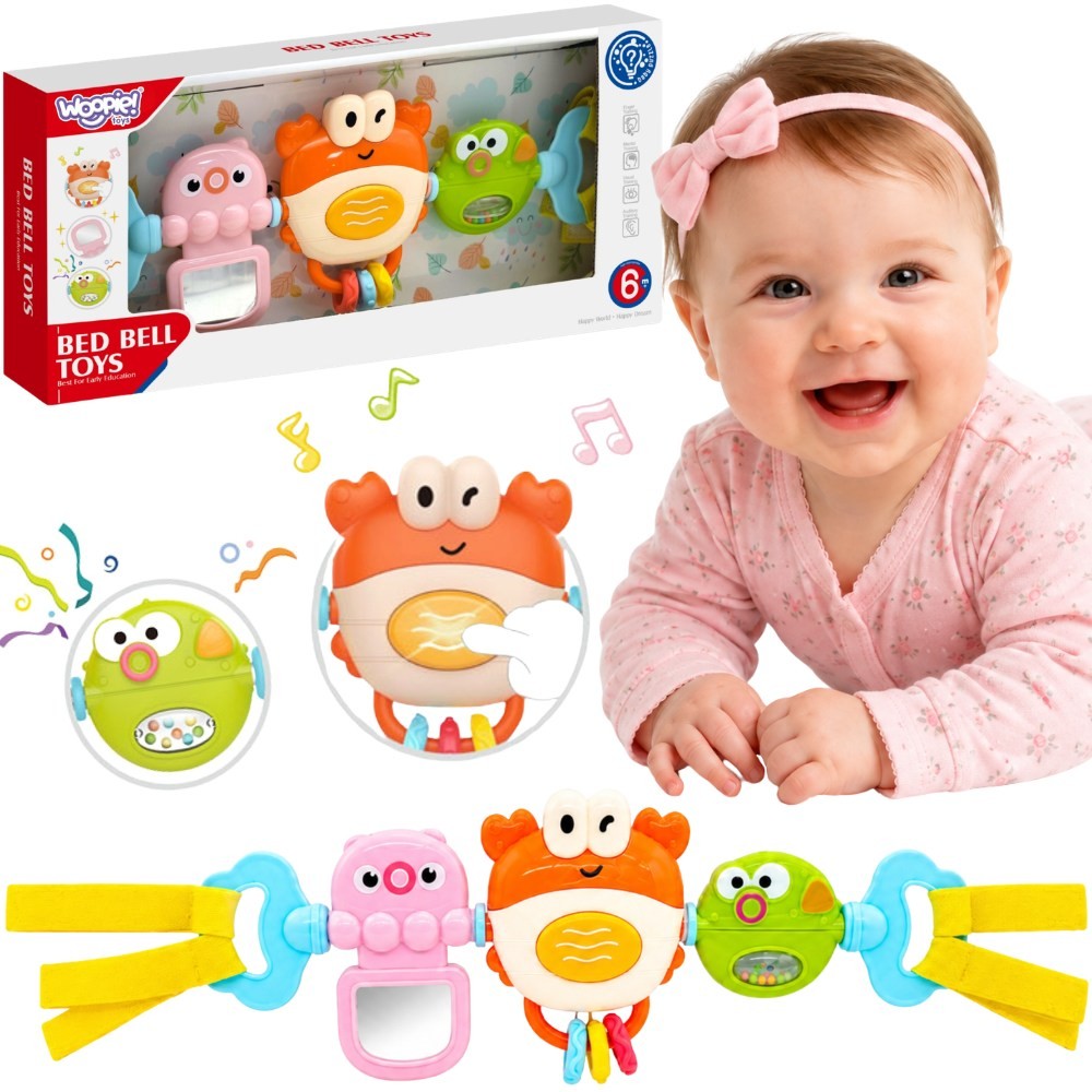Zawieszka sensoryczna WOOPIE Baby z motywem morskim - panel z krabem i rybką