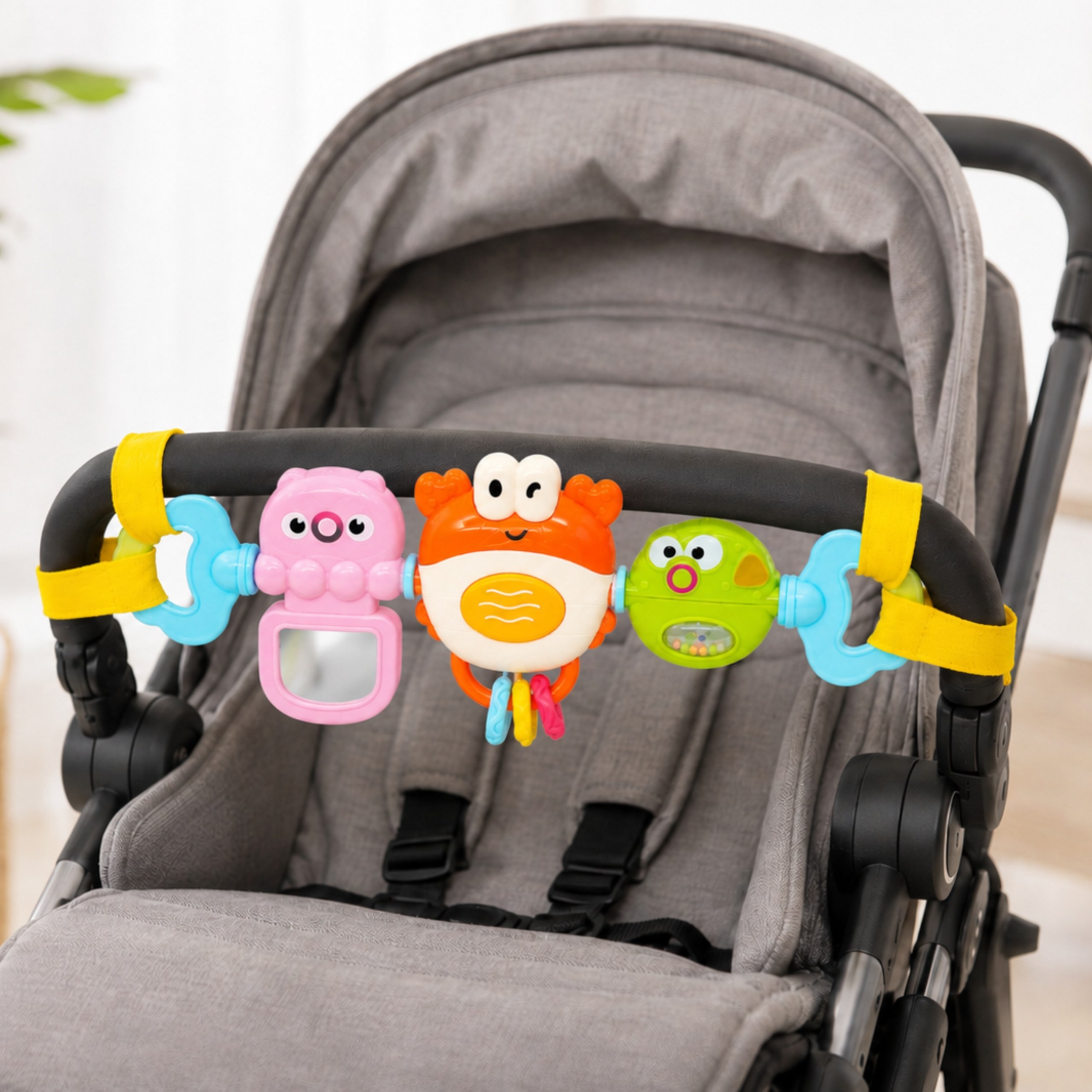 Interaktywny panel sensoryczny WOOPIE Baby z lusterkiem i grzechotką