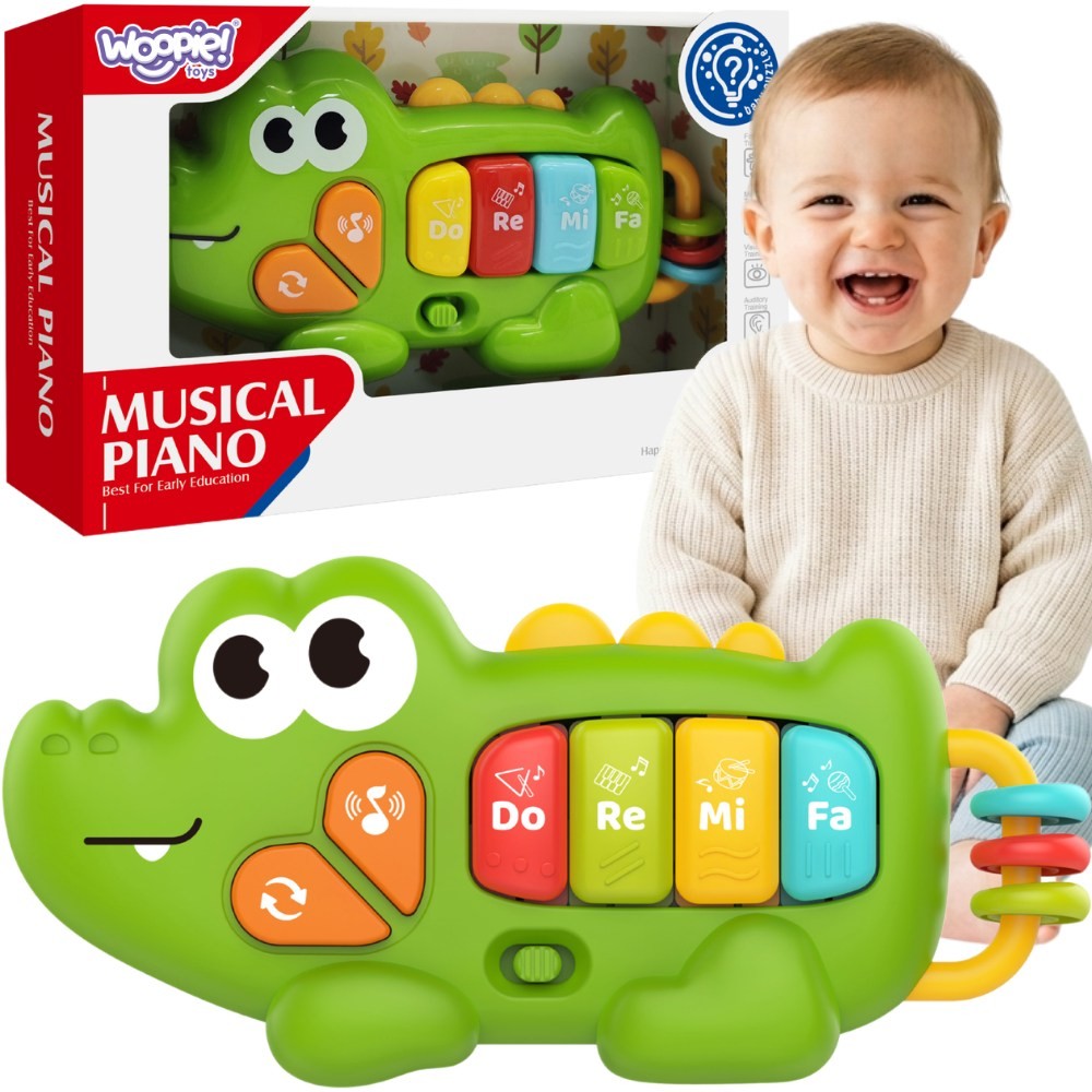Interaktywne pianinko Krokodyl Woopie Baby z kolorowymi klawiszami