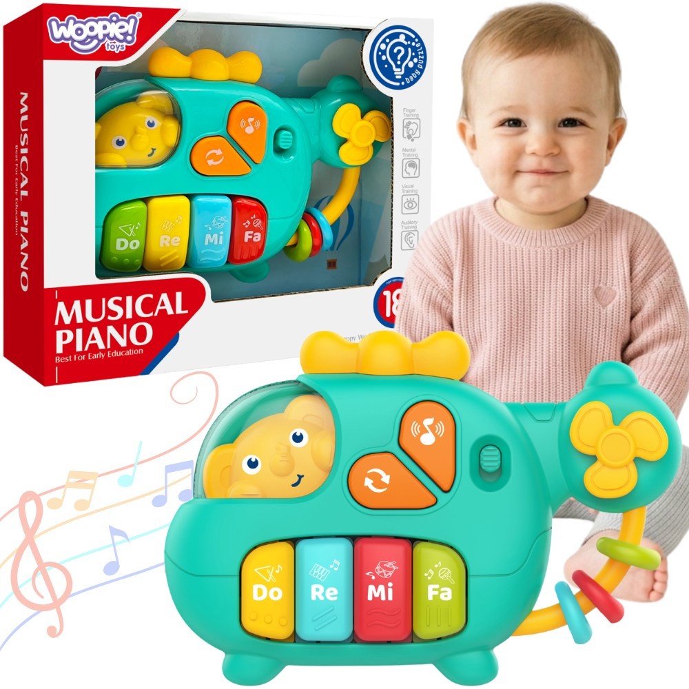 Interaktywne pianinko WOOPIE Baby w kształcie helikoptera