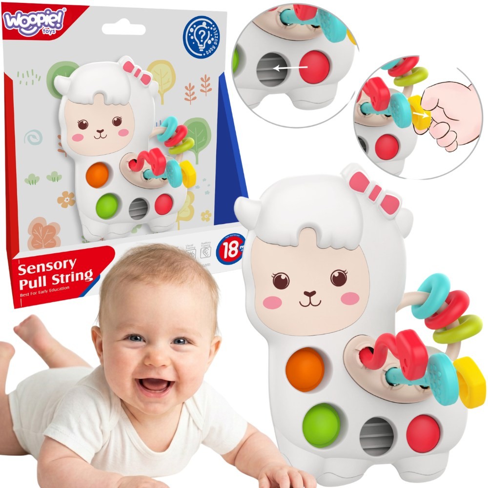 Zabawka sensoryczna WOOPIE Baby Lama z różową kokardką