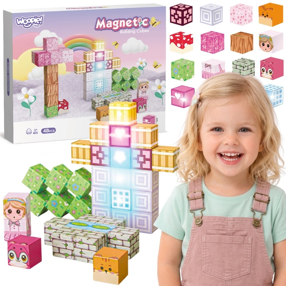 Klocki magnetyczne Woopie - zestaw 48 elementów edukacyjnych