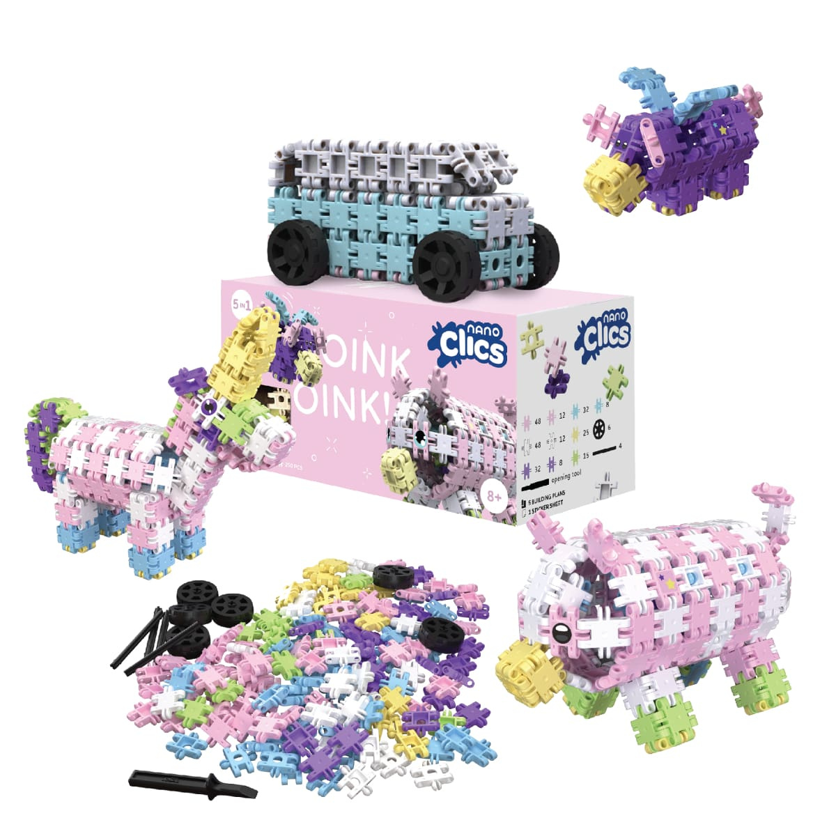 Klocki Nano Clics Fantastyczni Konstruktorzy 250 elementów - zestaw fantasy