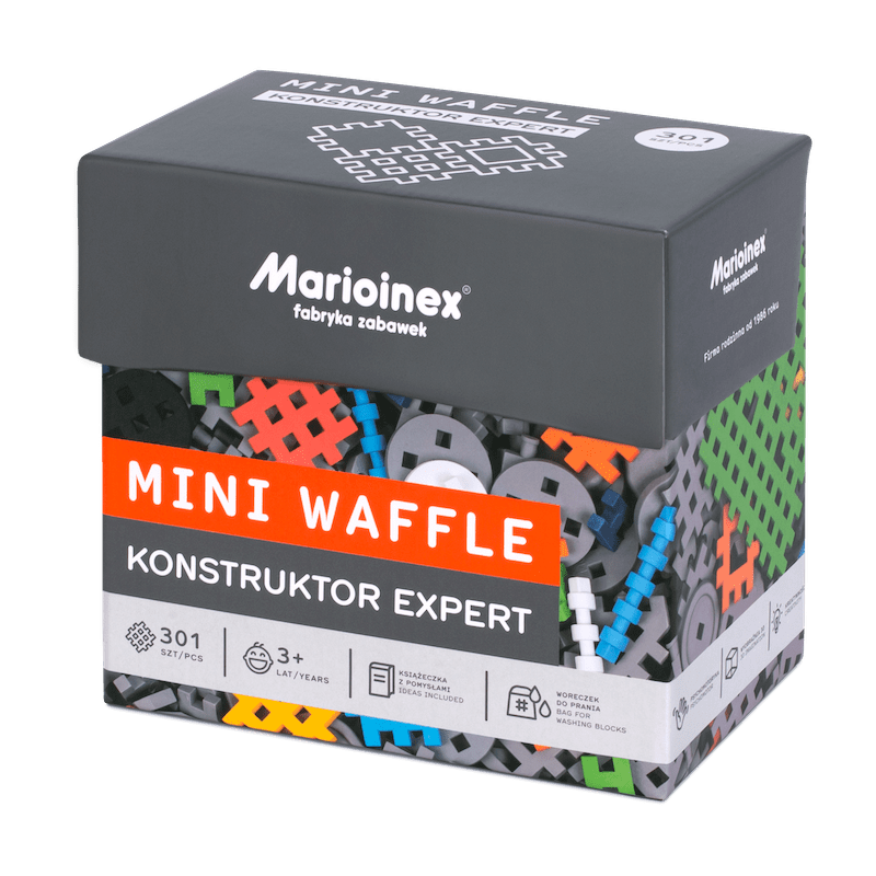 Klocki edukacyjne Marioinex Mini Waffle Konstruktor Expert 301 elementów - widok zestawu