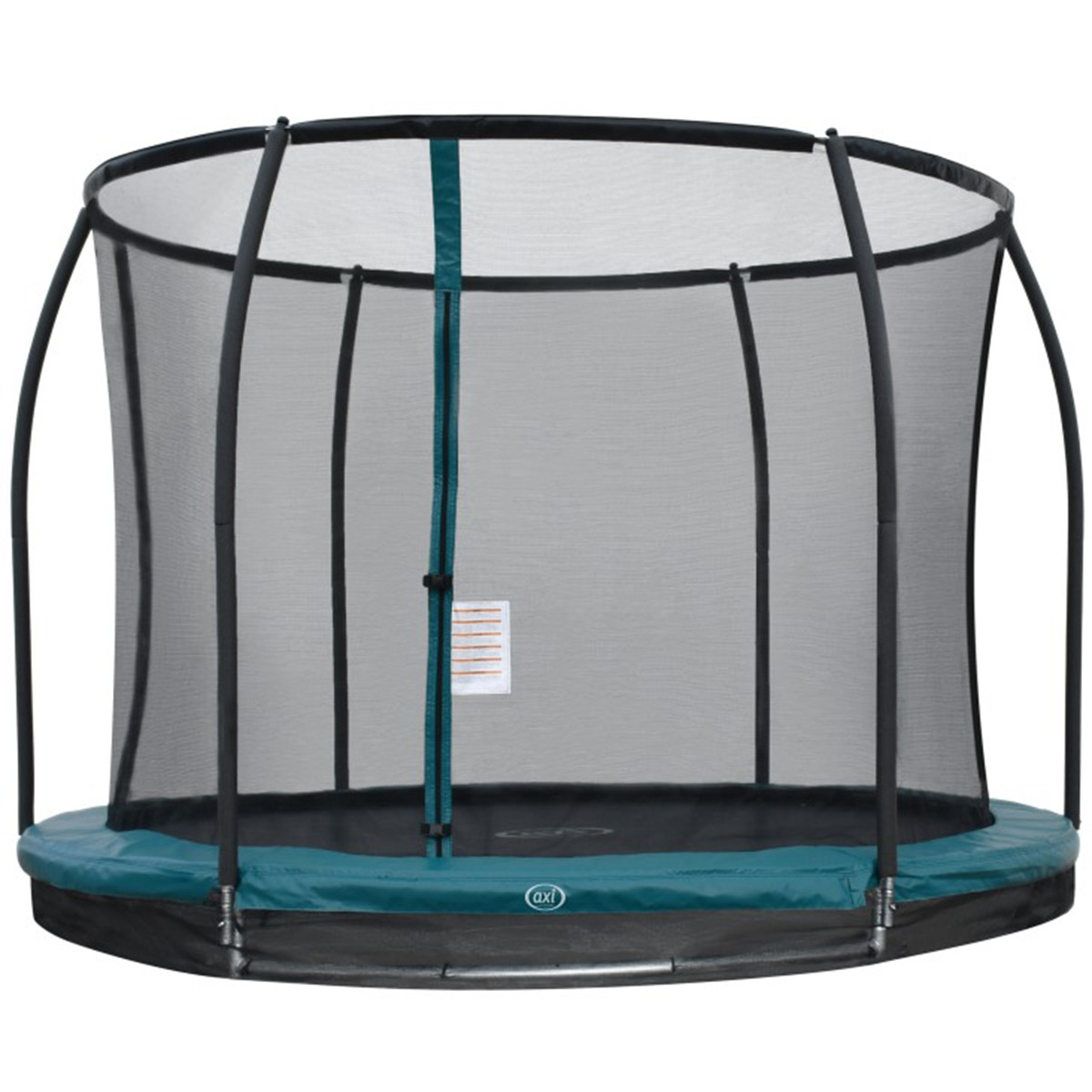 Trampolina AXI Bostonn – widok z boku z czarną siatką ochronną