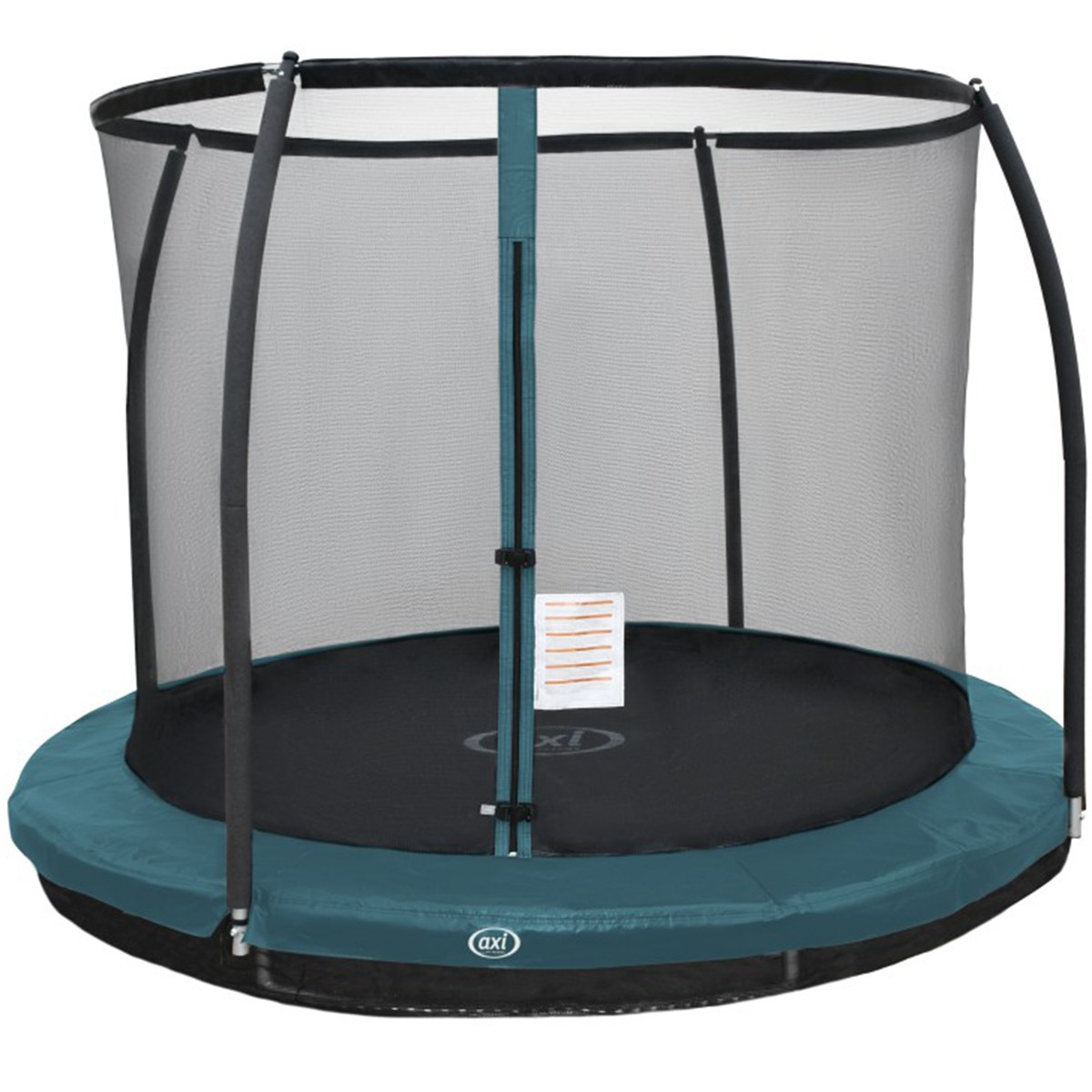 Trampolina AXI Bostonn widok z boku z zieloną siatką