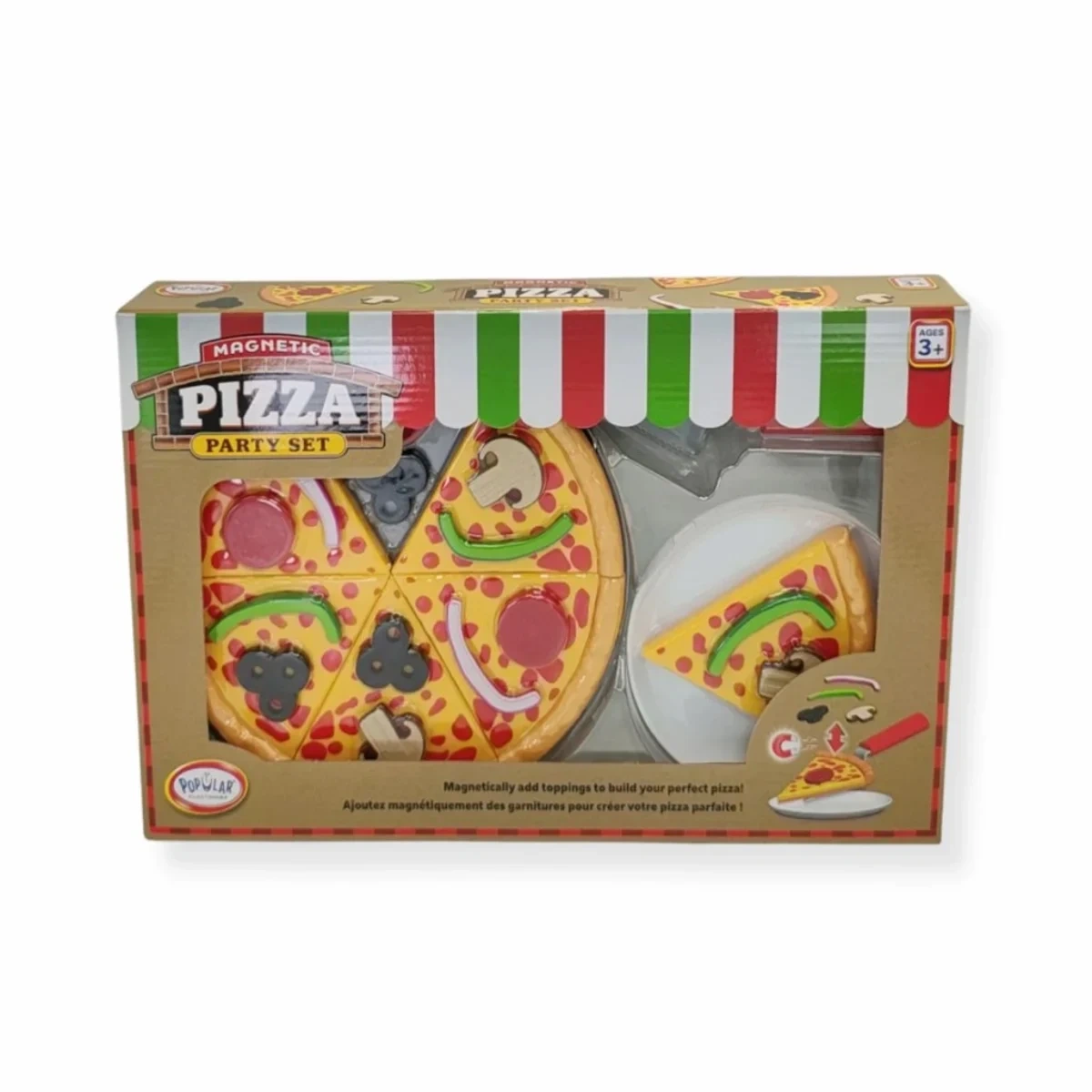 Dodatki magnetycznej pizzy — pieczarki, oliwki, salami, papryka, cebula