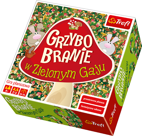 Gra Grzybobranie w zielonym gaju TREFL - plansza i elementy