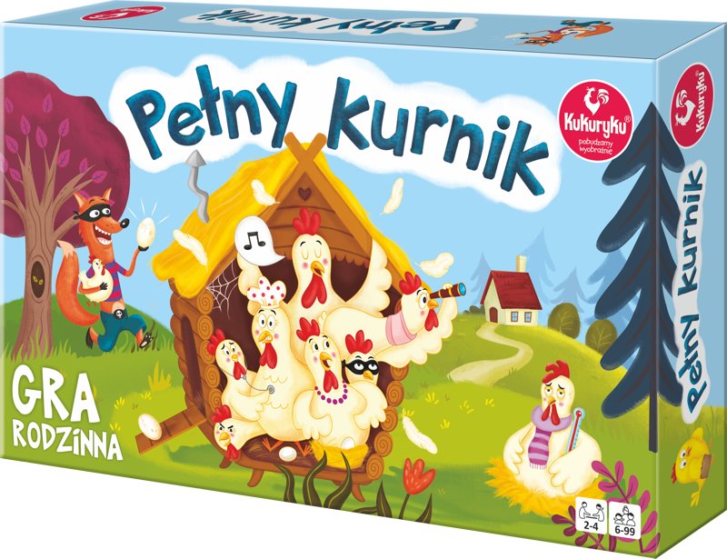 Gra Pełny kurnik planszowa KUKURYKU - kolorowe elementy i plansze graczy
