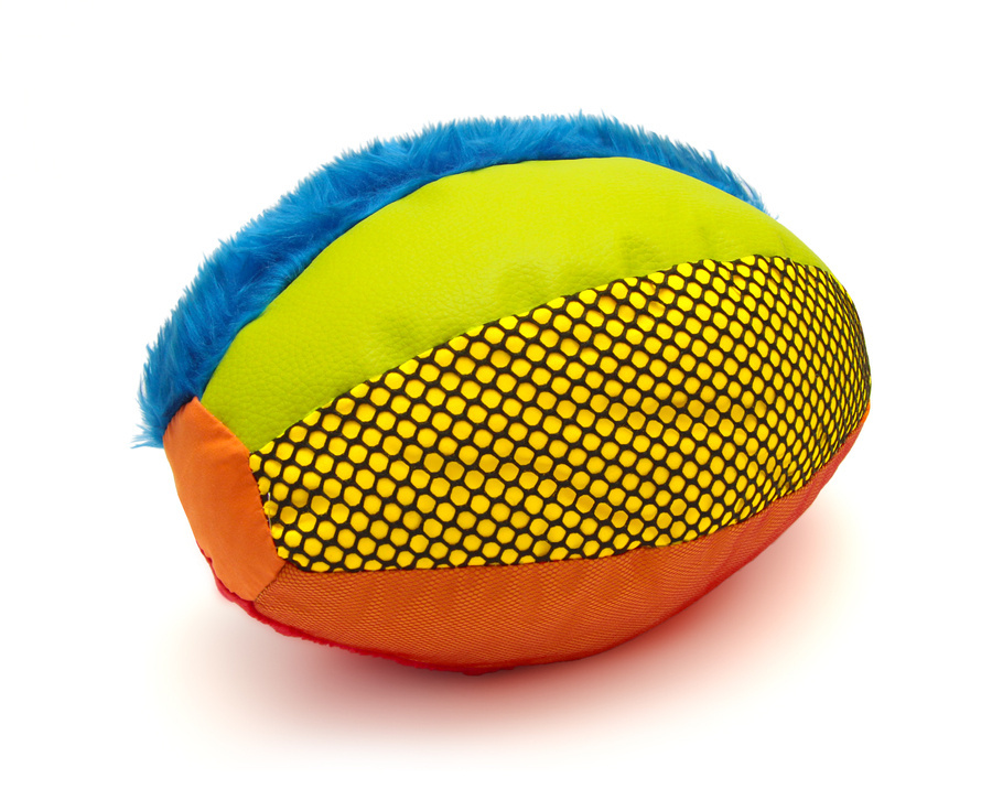 Piłka sensoryczna Rugby 22 cm Akson — kolorowe panele i faktury