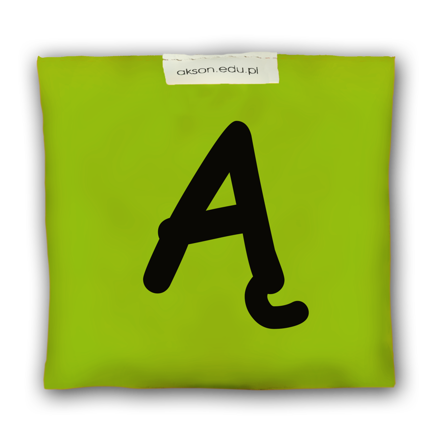 Woreczek gimnastyczny z literką Ą Akson, zielony, 10 cm × 12 cm