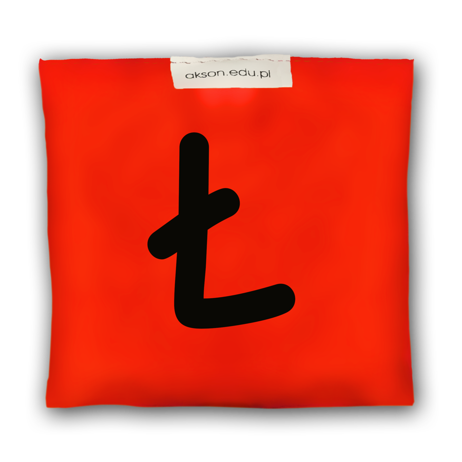 Woreczek gimnastyczny z literką Ł Akson, żółto-czerwony, 10 cm x 12 cm