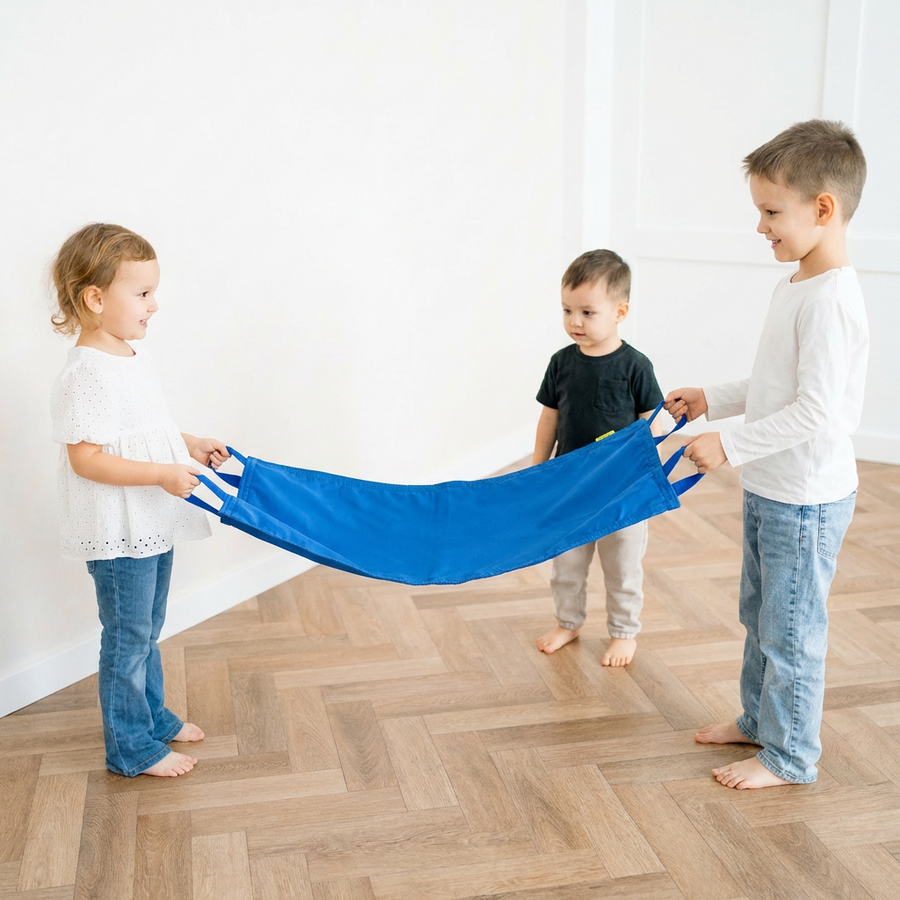 Mini chusta animacyjna Akson — detal uchwytów, 4 uchwyty