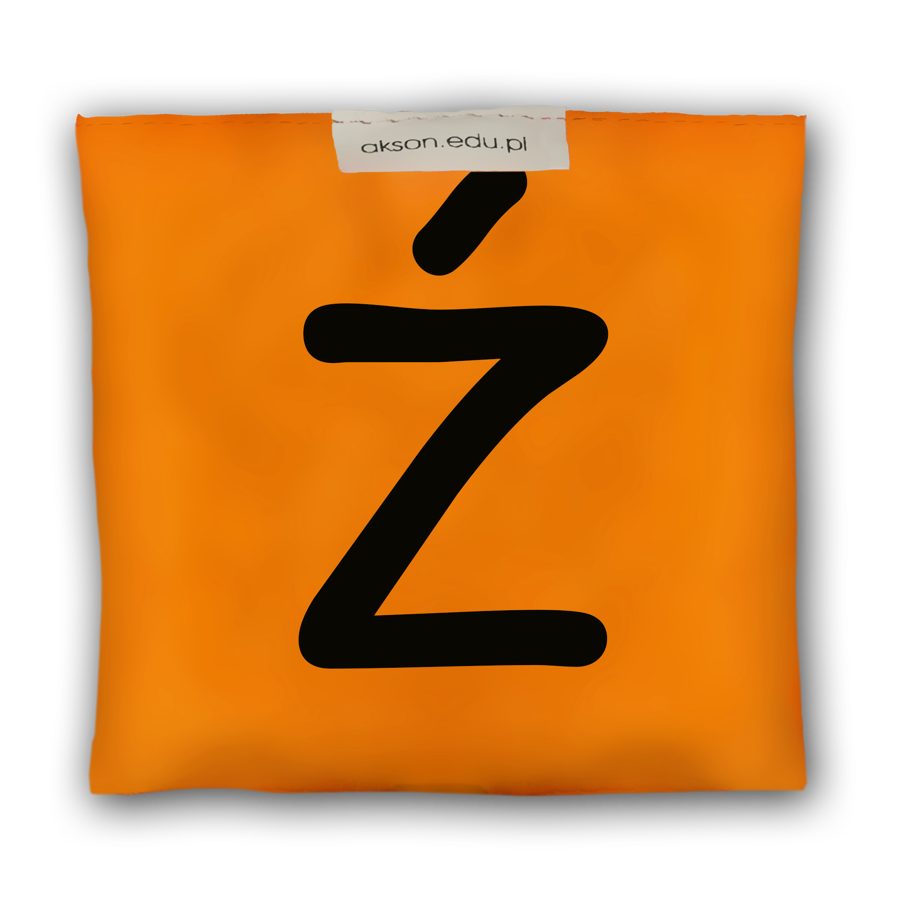 Woreczek gimnastyczny z literką Ź Akson, pomarańczowy 10×12 cm