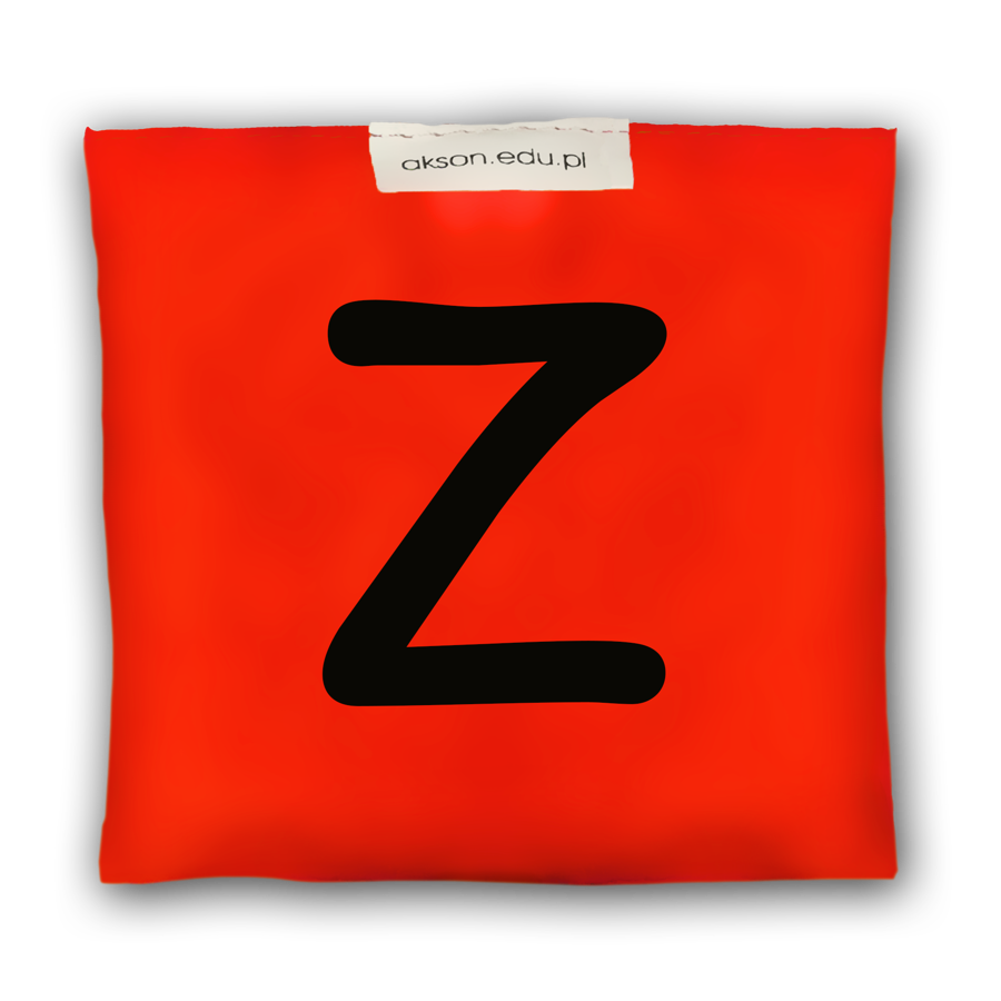 Woreczek gimnastyczny z literką Z Akson, czerwony, 10 cm x 12 cm