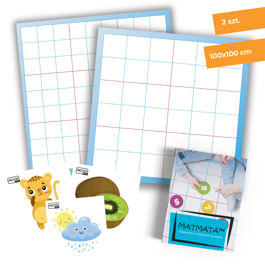 Mata SUDOKU 100x100 cm Akson — widok całej maty z nadrukiem planszy, zestaw 2 mat