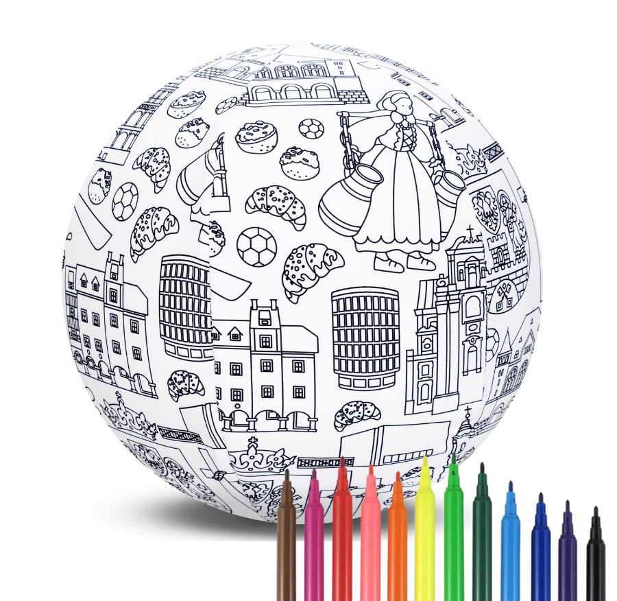Piłka balonowa do kolorowania 30 cm Akson — widok frontowy