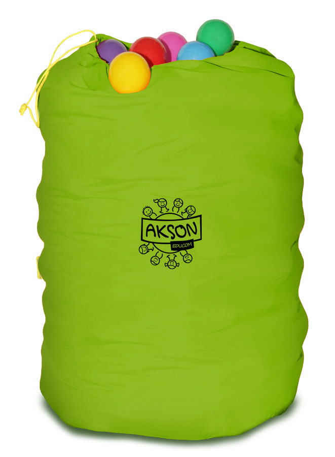 Worek na piłki Akson — zielony worek 95 cm × 80 cm z wszytym sznurkiem