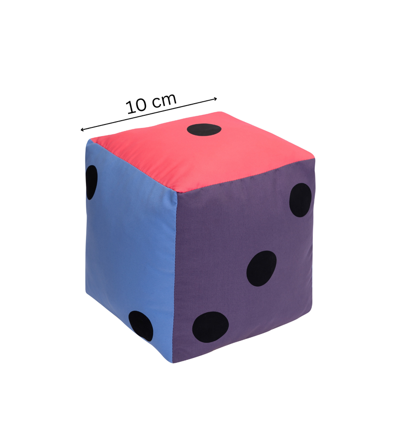 Kostka edukacyjna 10 cm Akson – widok ścian z pastelowymi kropkami