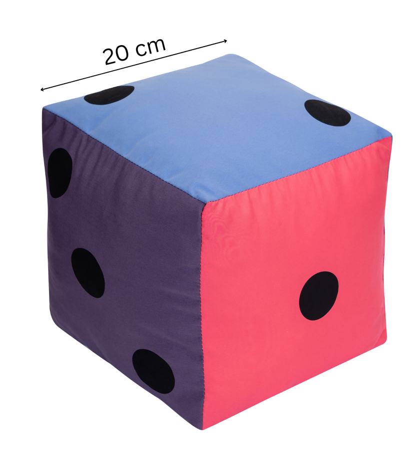 Kostka edukacyjna Pastelowa 20x20x20 cm — widok ścianki z kropkami