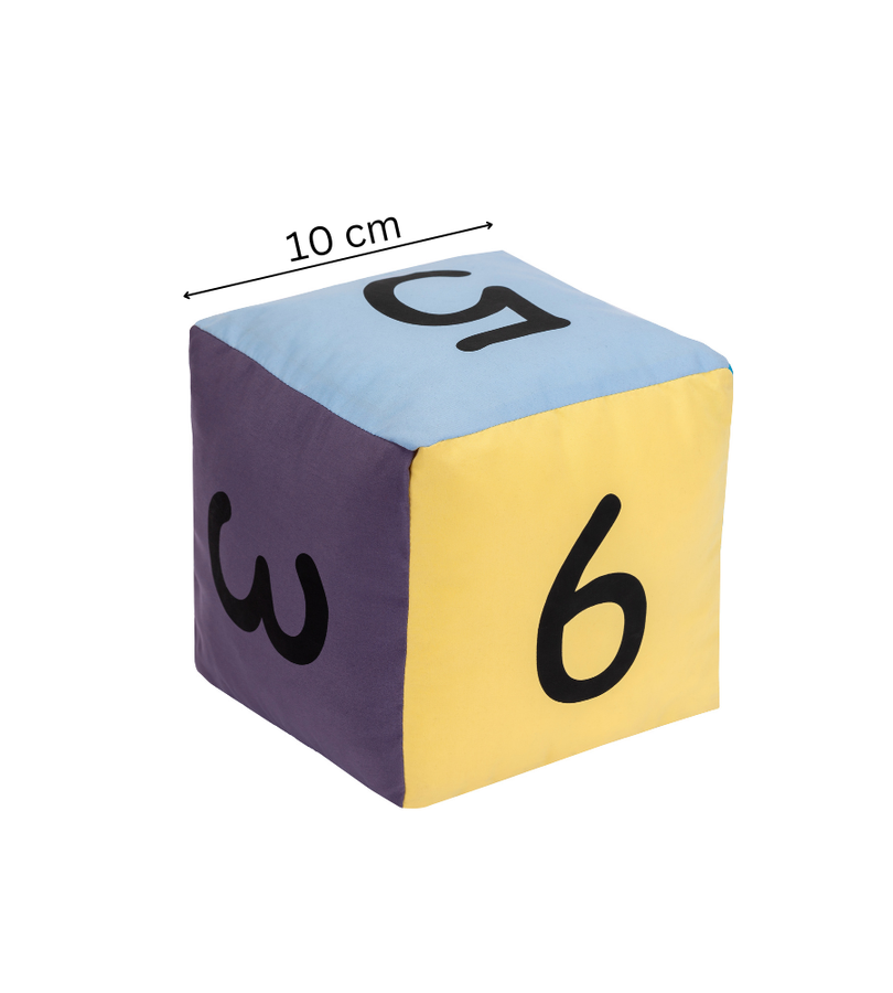 Kostka edukacyjna 10x10x10 cm Akson — ścianka z cyfrą w kolorze pastelowym