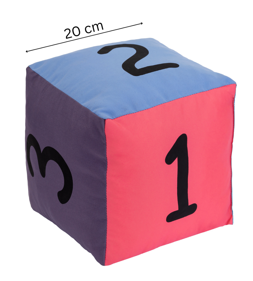 Kostka edukacyjna 20x20x20 cm Akson — widok ścianki z cyfrą