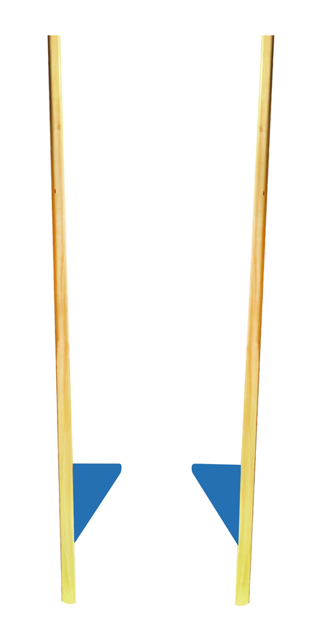 Szczudła drewniane 140 cm Akson — para szczudeł widok z przodu