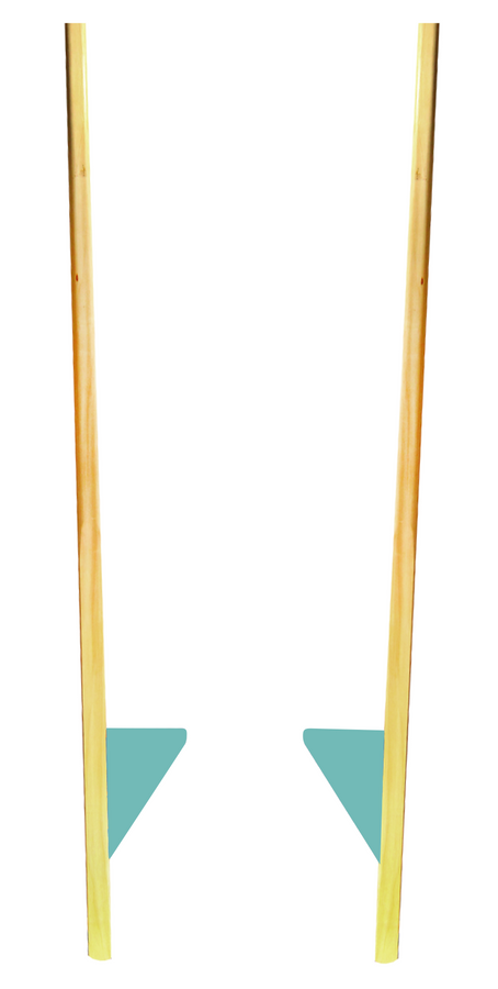 Szczudła drewniane 140 cm Akson - para w pastelowym miętowym kolorze, widok całości