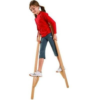 Szczudła 140 cm Akson - detal podstawki pod stopę i kolorystyka miętowa