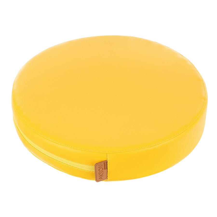 Poduszka EKOSKÓRA Premium 30 x 30 x 6 cm Akson — żółta poduszka do siedzenia i zabawy