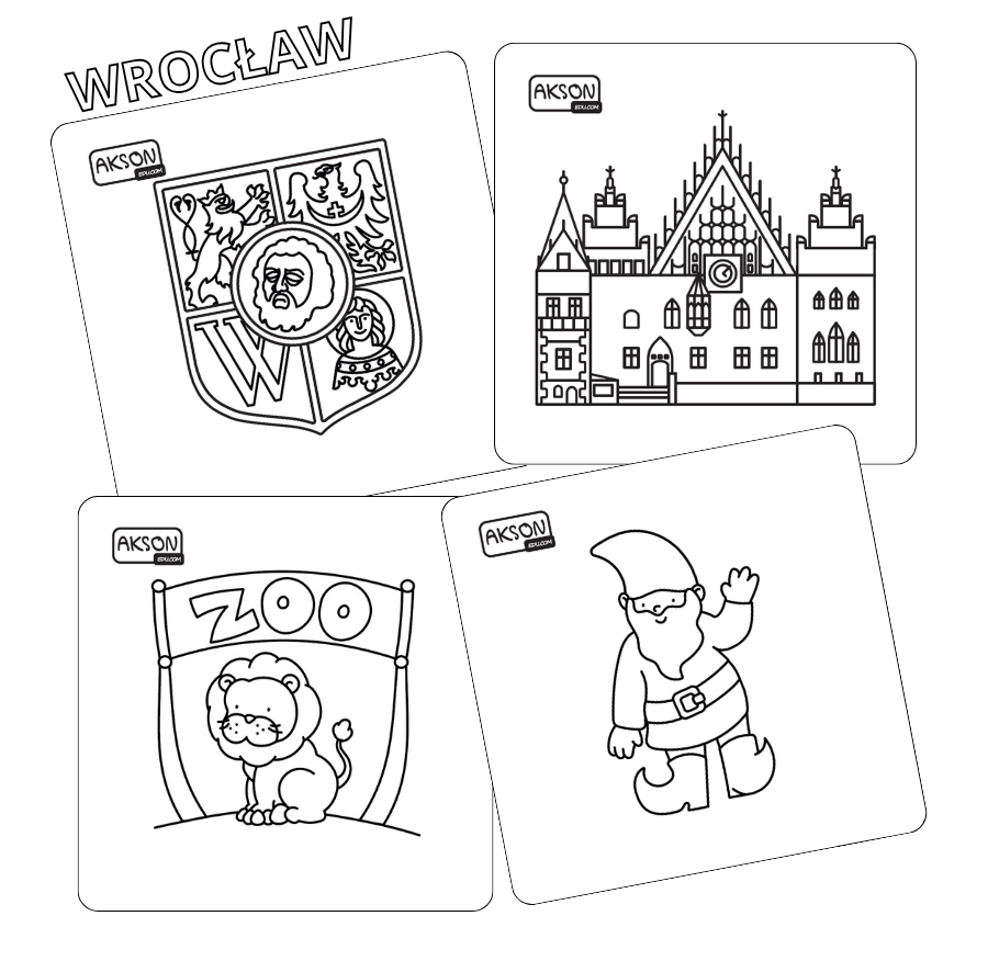 Detal karty WROCŁAW — zbliżenie grafiki na karcie formatu 12 x 12 cm