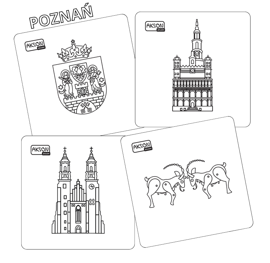 Detal karty POZNAŃ 12 x 12 cm — grafika i laminowanie