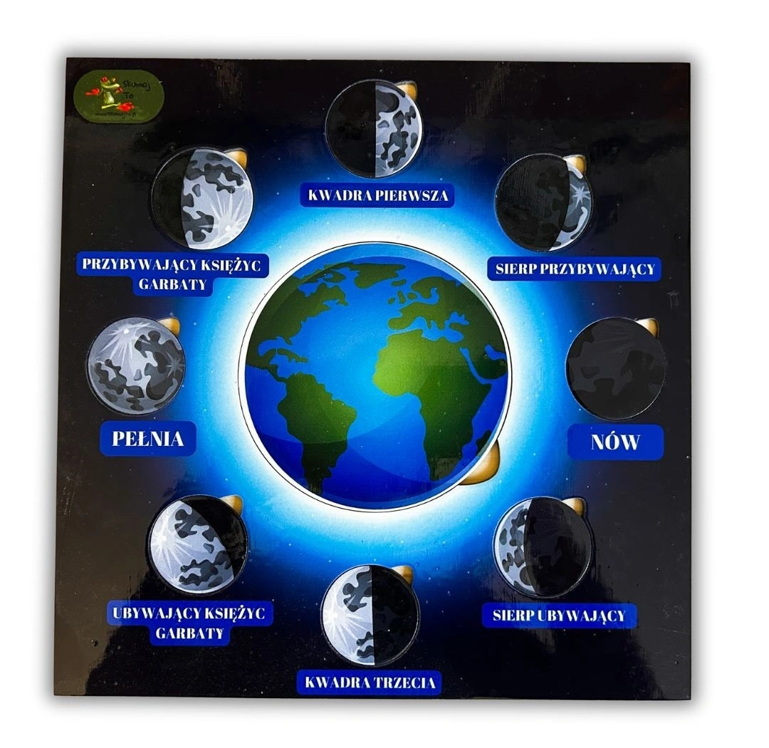 Układanka Fazy Księżyca EDUBOBO z drewnianą planszą i elementami do nauki astronomii