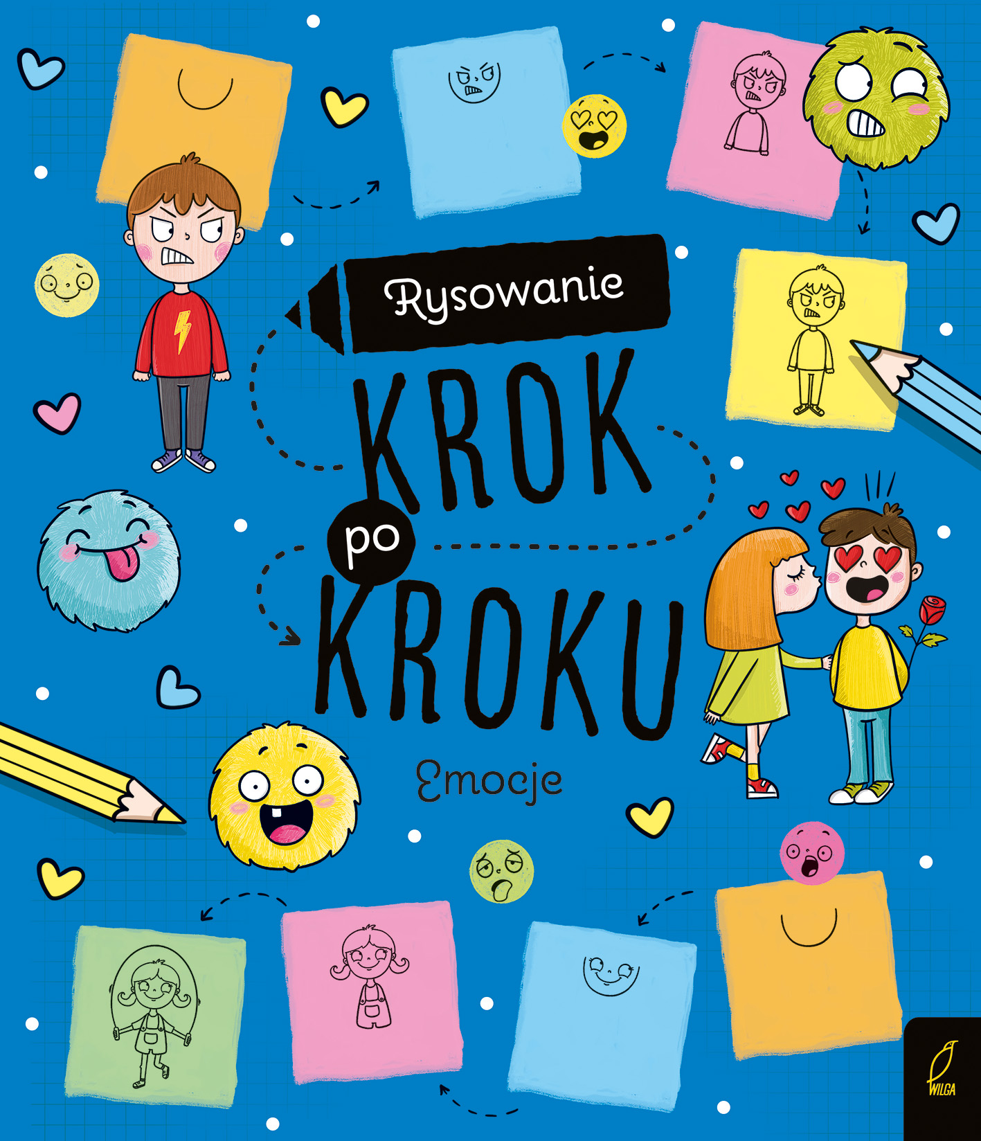 Okładka książki Rysowanie krok po kroku. Emocje WILGA PLAY