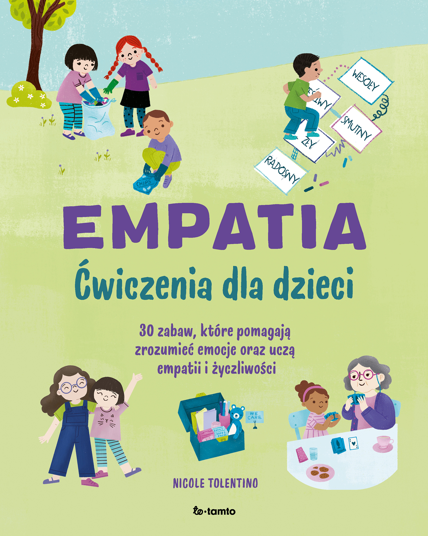 Ilustracje z książki Empatia. Ćwiczenia dla dzieci autorstwa Nicole Tolentino