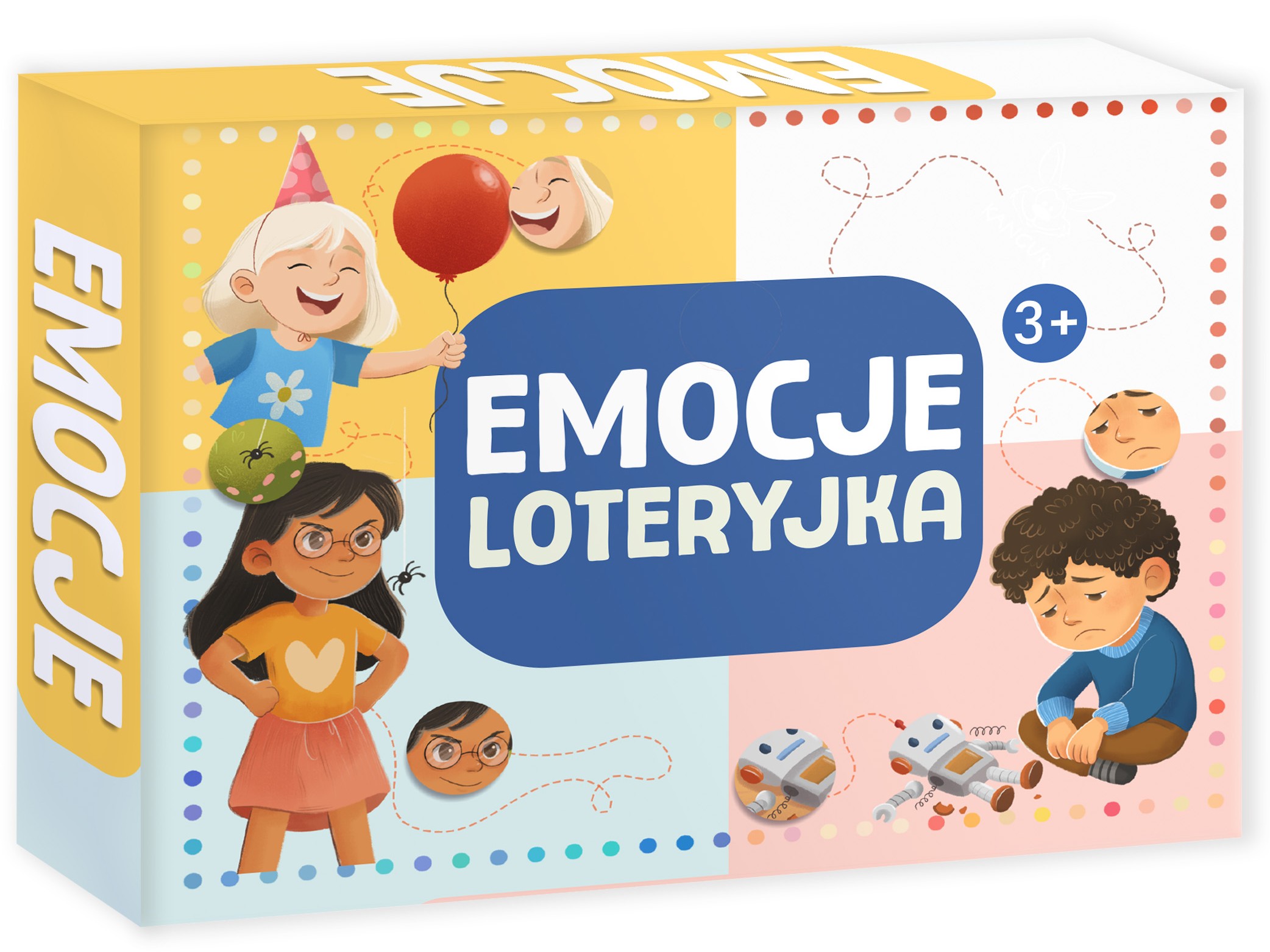 Gra edukacyjna Kangur Loteryjka Emocje z planszami i żetonami